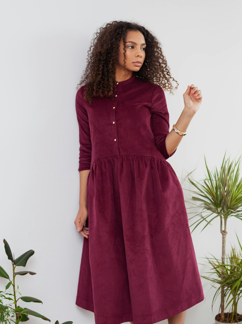 Vestido Midi Vinho